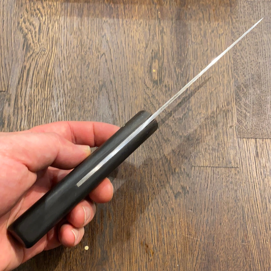 J. A. Henckels 5.25” Stiff Narrow Boning Knife Carbon Steel Walnut 3 Pins & Rivet 1950’s?