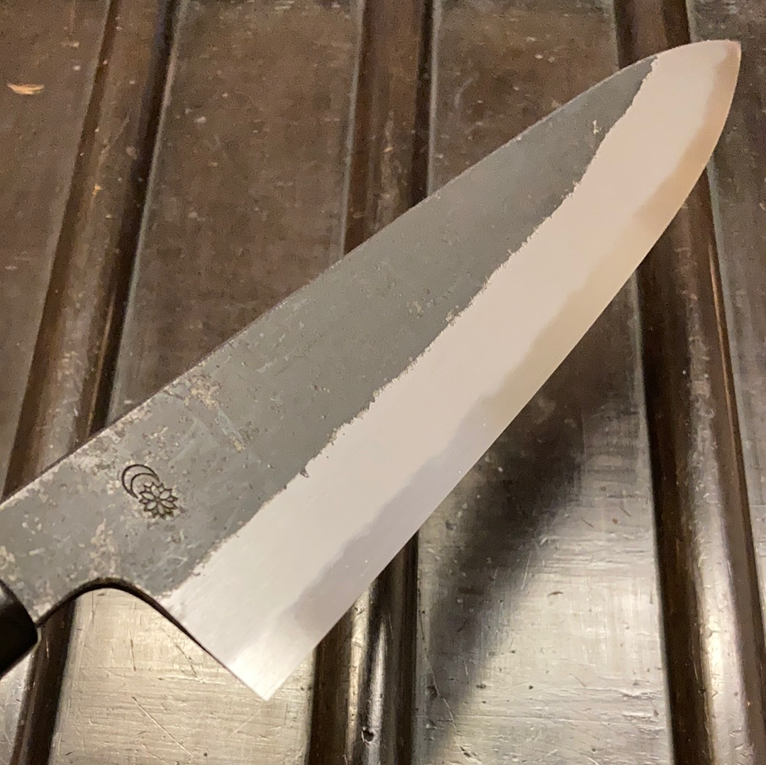 Sakai Kikumori Kikuzuki Kuro 240mm Gyuto Shirogami 2