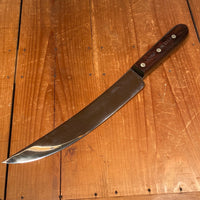 New Old Stock Dexter 10" Scimitar Carbon Steel Mirror Finish Rosewood 1950s-70s