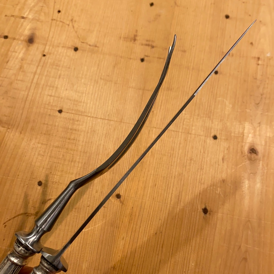 Art Deco Carving Set German Hallmark 800 Silver Handles