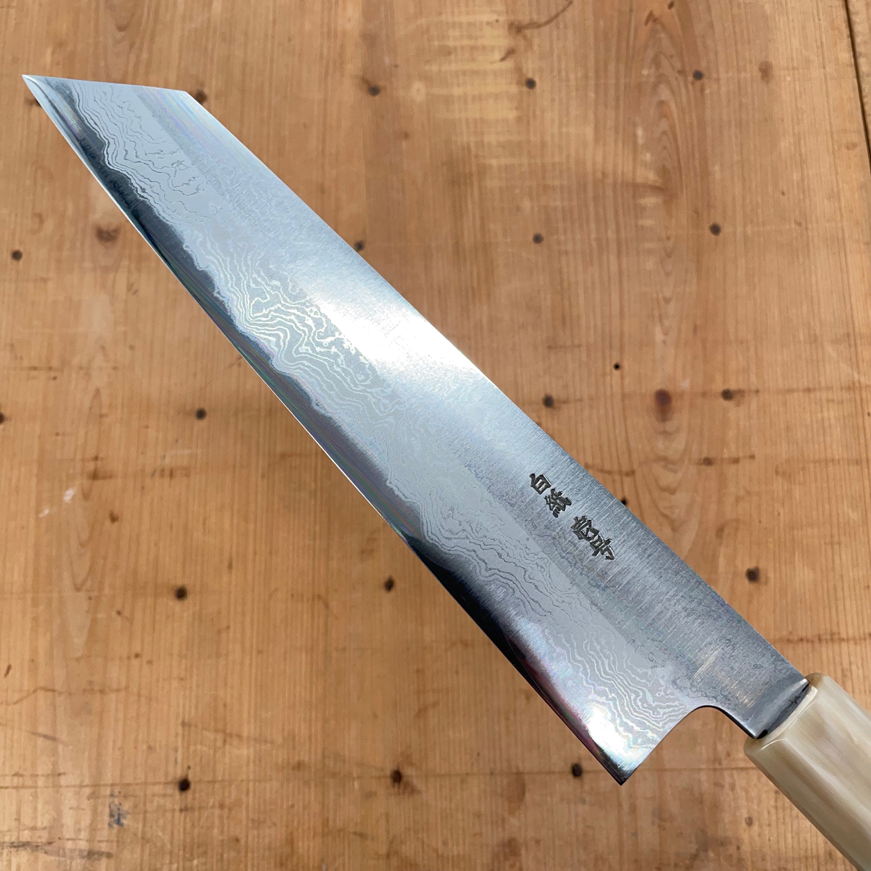 [あきろく28]SSD240GBx5 Yoshikazu Tanaka 240mm Kiritsuke Gyuto Shirogami 1 Damascus Ebony