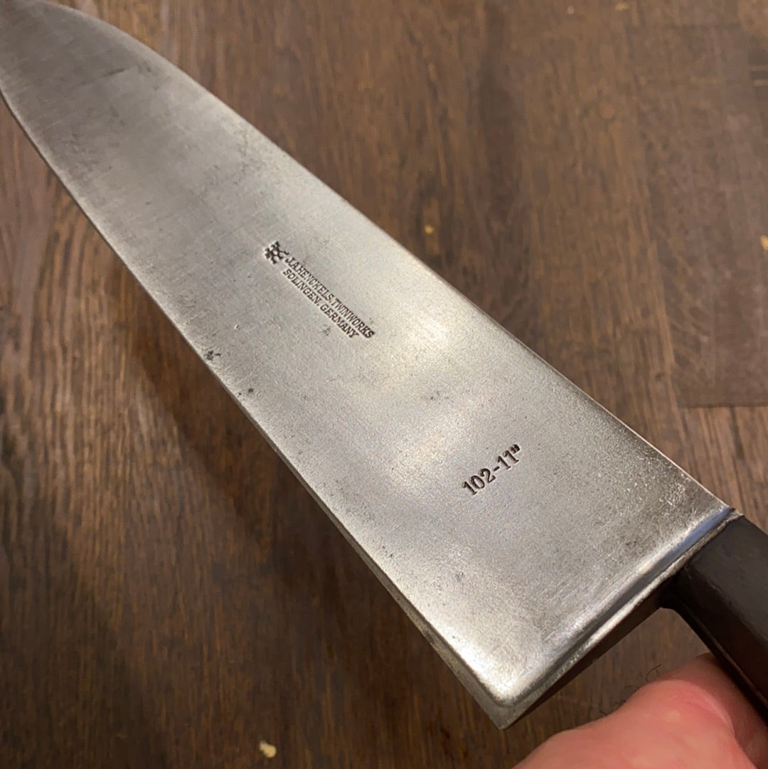 J A Henckels 9.25” Chef Knife Handforged Carbon Steel 1950s
