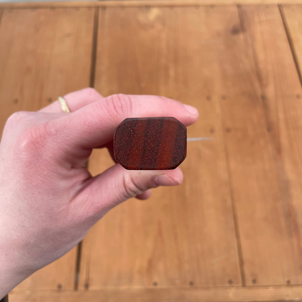 Hitohira TD 165mm Santoku Stainless Clad Aogami 2 Kurouchi Padauk Handle