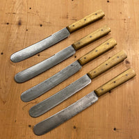 E E Wood Cutlery Co Northampton Mass Set of 5 Table Knives C 1890s-1900s