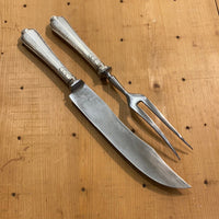 Art Deco Carving Set German Hallmark 800 Silver Handles