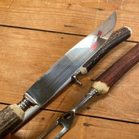 Eichenlaub Carving Set Stainless & Stag Solingen Germany ~1950s-60s In Box
