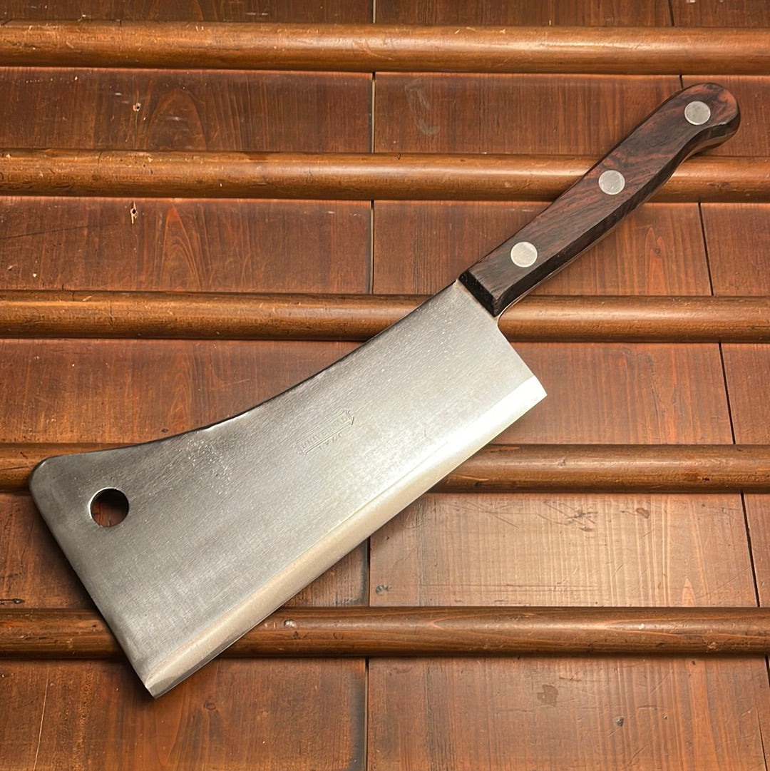 Landers Frary & Clark Universal 8" Cleaver Carbon Steel Rosewood 1920s-30s