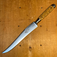H Boker / Wyeth Hardware 6" Carving Knife Carbon Steel Jigged Bone Solingen 1915-20