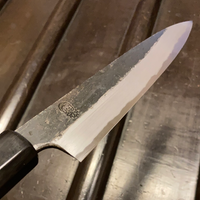 Sakai Kikumori Kikuzuki Kuro 150mm Petty Shirogami 2