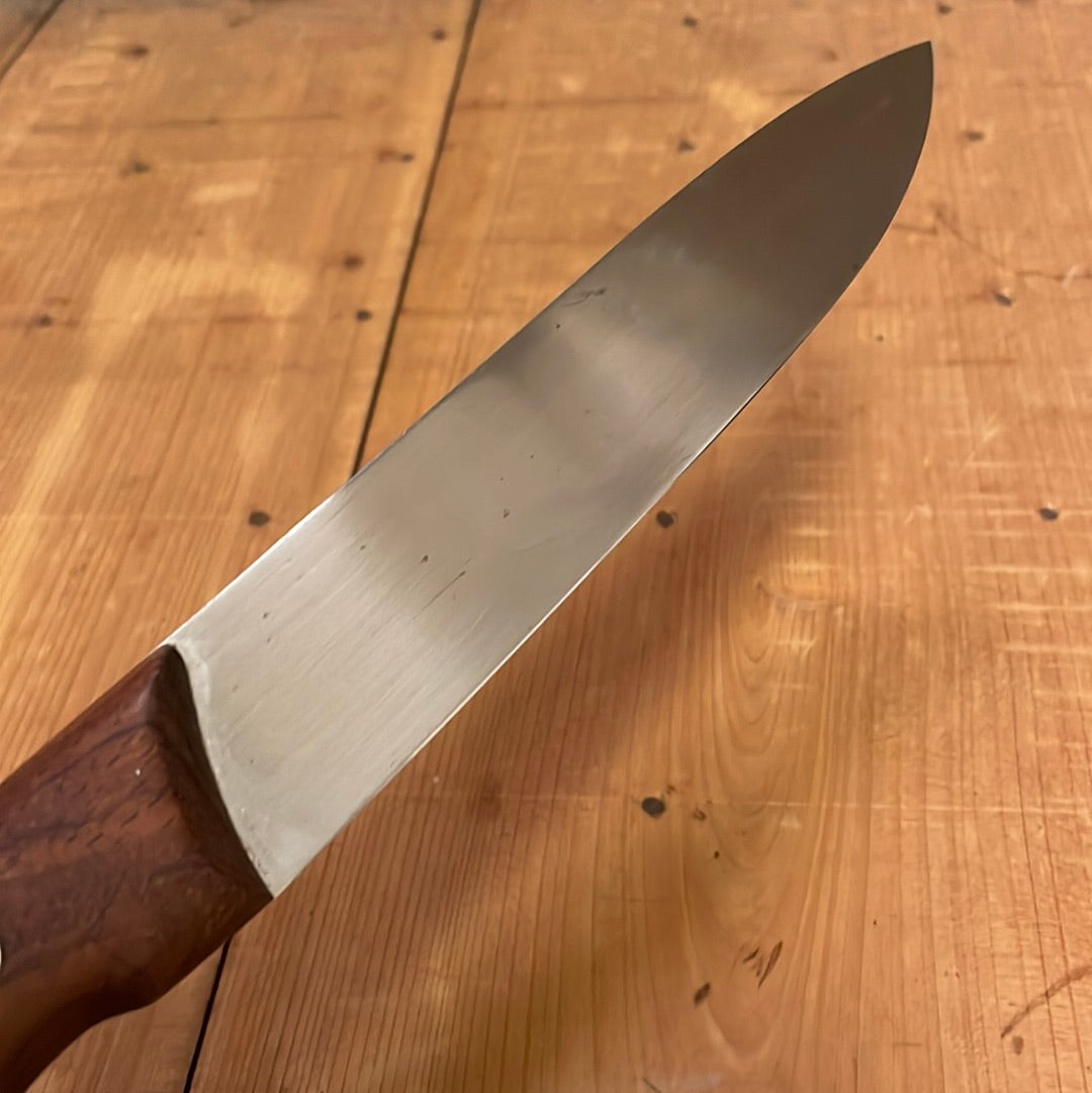 Unmarked 6.25” Wide Boning Knife Carbon Steel & Rosewood
