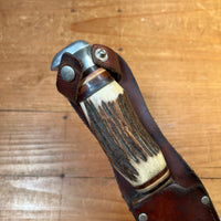 Solingen 5" Fixed Blade Stag Carbon Steel 1950's-70's