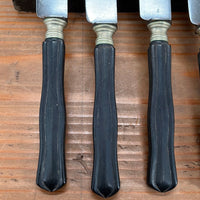 French Table Knives Carbon Steel Ebony Acier Fondu 1875-1925