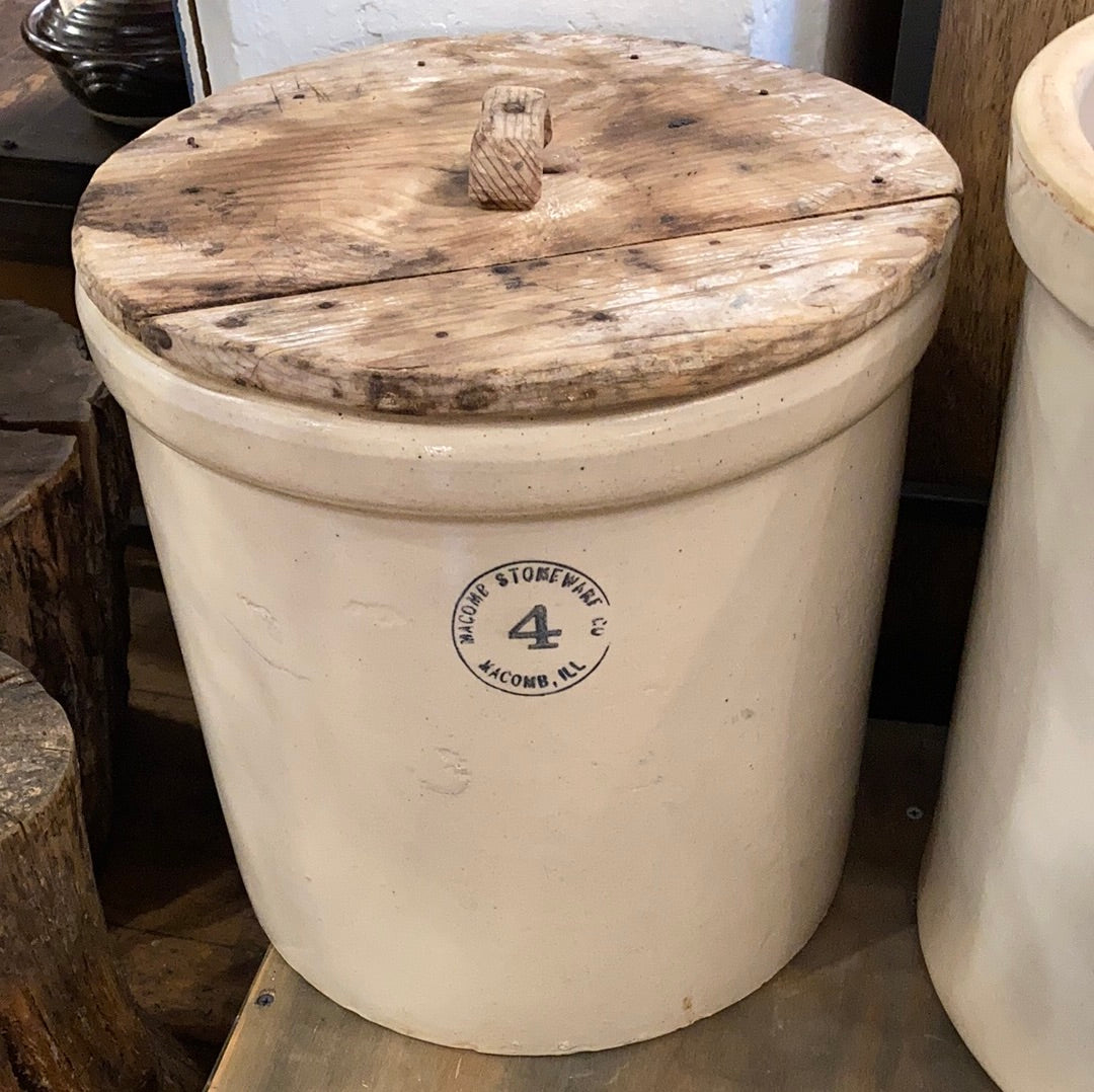 Vintage Stonewear Crock With Lid