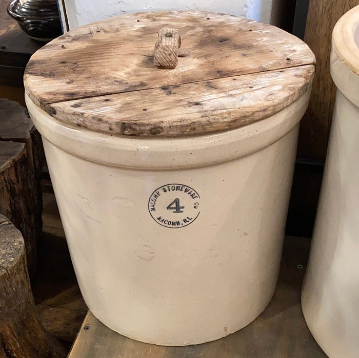 Vintage Stonewear Crock With Lid