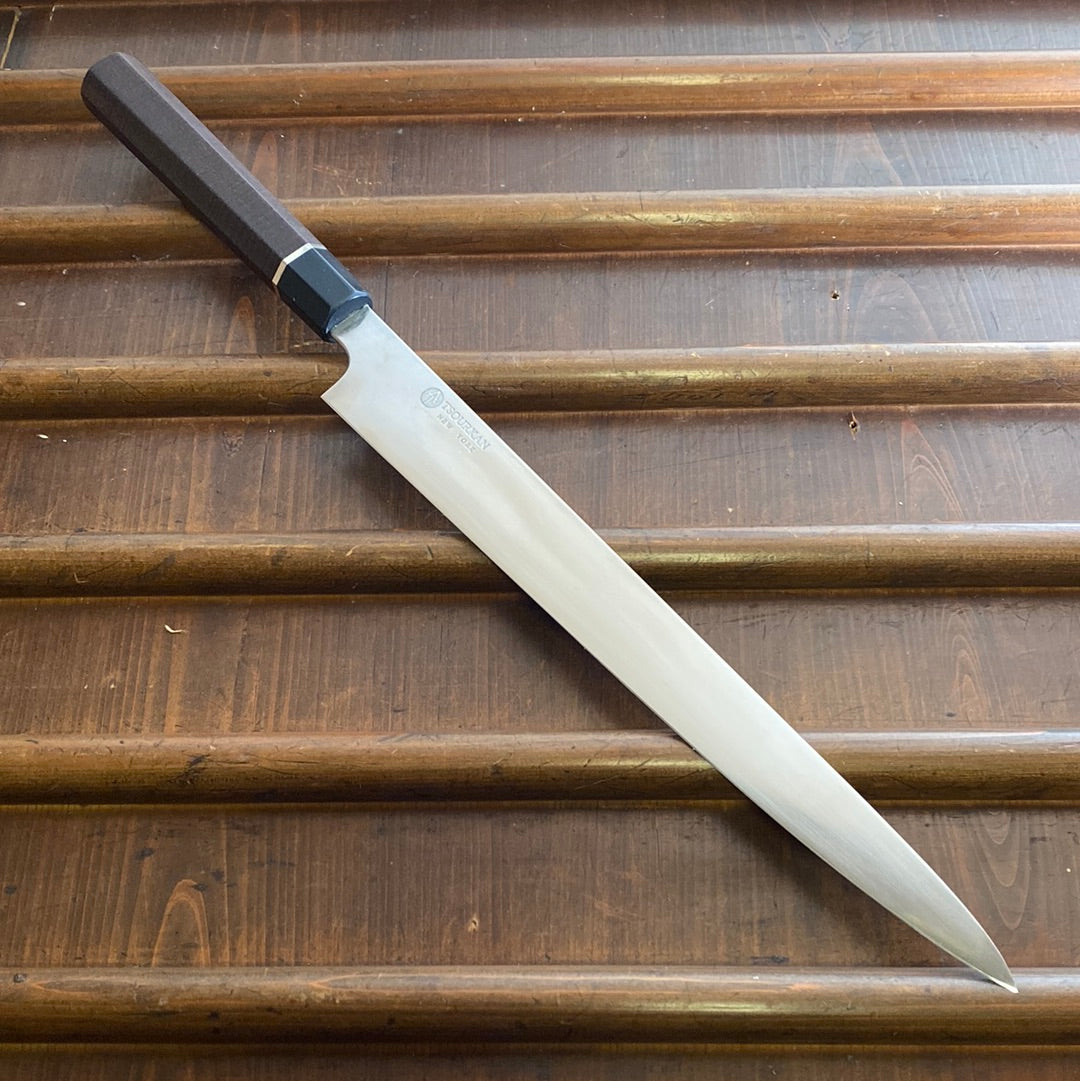 Tsourkan Knives 280mm Sujihiki AEB-L Rosewood (?) & Horn Handle