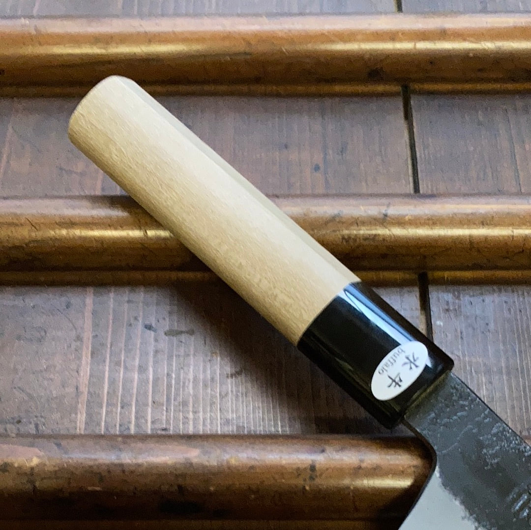 Tsukasa Hinoura 150mm Petty San Mai Nashiji Kurouchi Shirogami 2 Ho Wood Handle