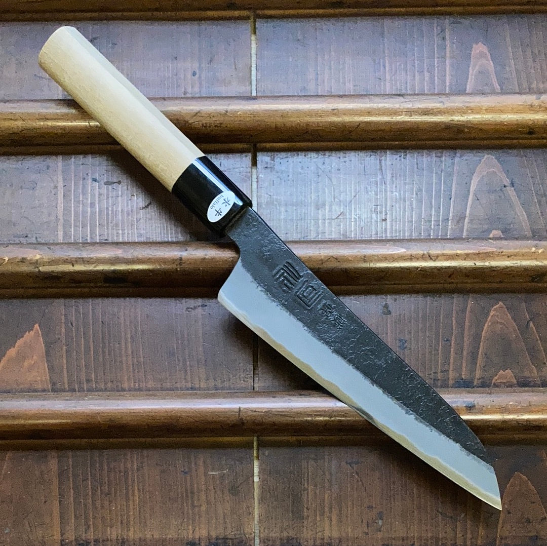 Tsukasa Hinoura 150mm Petty San Mai Nashiji Kurouchi Shirogami 2 Ho Wood Handle