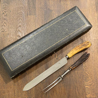 Joseph Rodgers & Sons Cutlers to His Majesty Carving Knife & Fork 1901 to 1948 pre 1930?