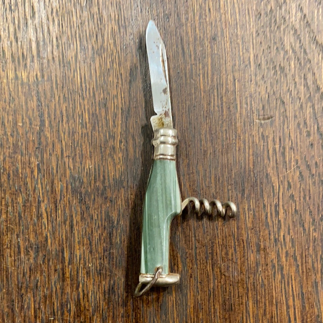 Tiny 2” Figural Champagne Bottle Knife Richards of Sheffield 1960’s