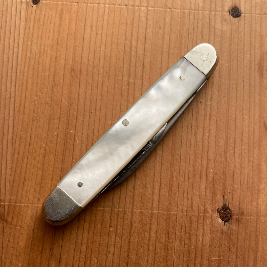 JS Holler & Co. Adolph Blaich SF 3 1/8” Pen Knife Mother of Pearl 1893-1915