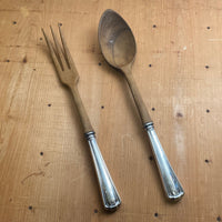 Rogers & Bros 1847 Salad Serving Set Silverplate & Wood (Olive?)