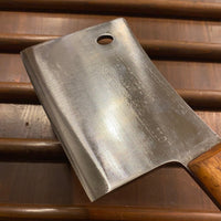 Fulton Brand Foster Bros 7” Cleaver 1107 Solid Carbon Steel 1940’s-50’s
