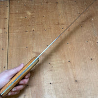 Landers Frary & Clark 11.5" Bullnose Scimitar Carbon Steel & Beechwood 19th C