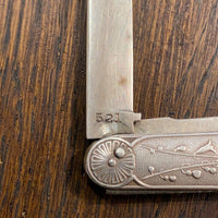 Sterling Silver Victorian Fruit Knife Floral Motif Birmingham 1900s