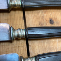 French Sm Table Knife Set of 6 Acier Fondu Paris Carbon Steel Ebony