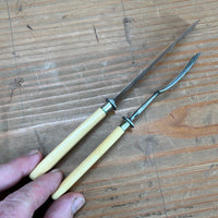 Gebr. Muller Stuttgart Dessert or Child's Cutlery Set Carbon Steel Bone circa ~1900