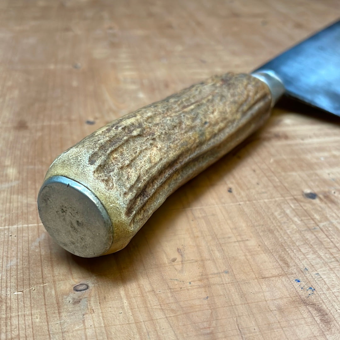 American 10" Chef Carbon Steel Antler & Sterling Ferrule Re-Handle