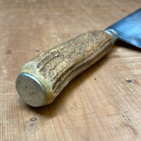 American 10" Chef Carbon Steel Antler & Sterling Ferrule Re-Handle