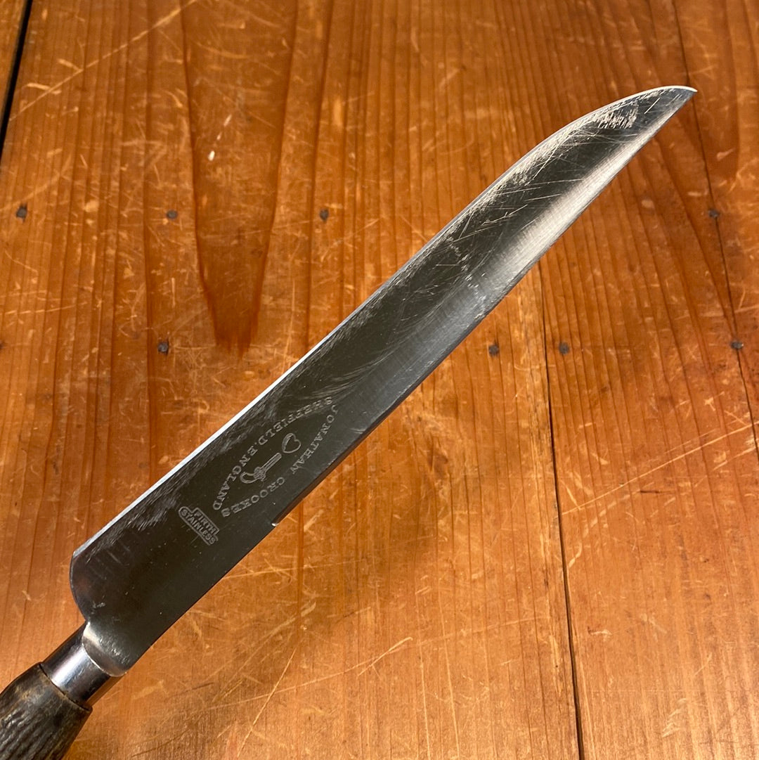 Jonathan Crookes Firth Stainless 8" Slicer Heart & Pistol Horn Handle 1920's-50's?