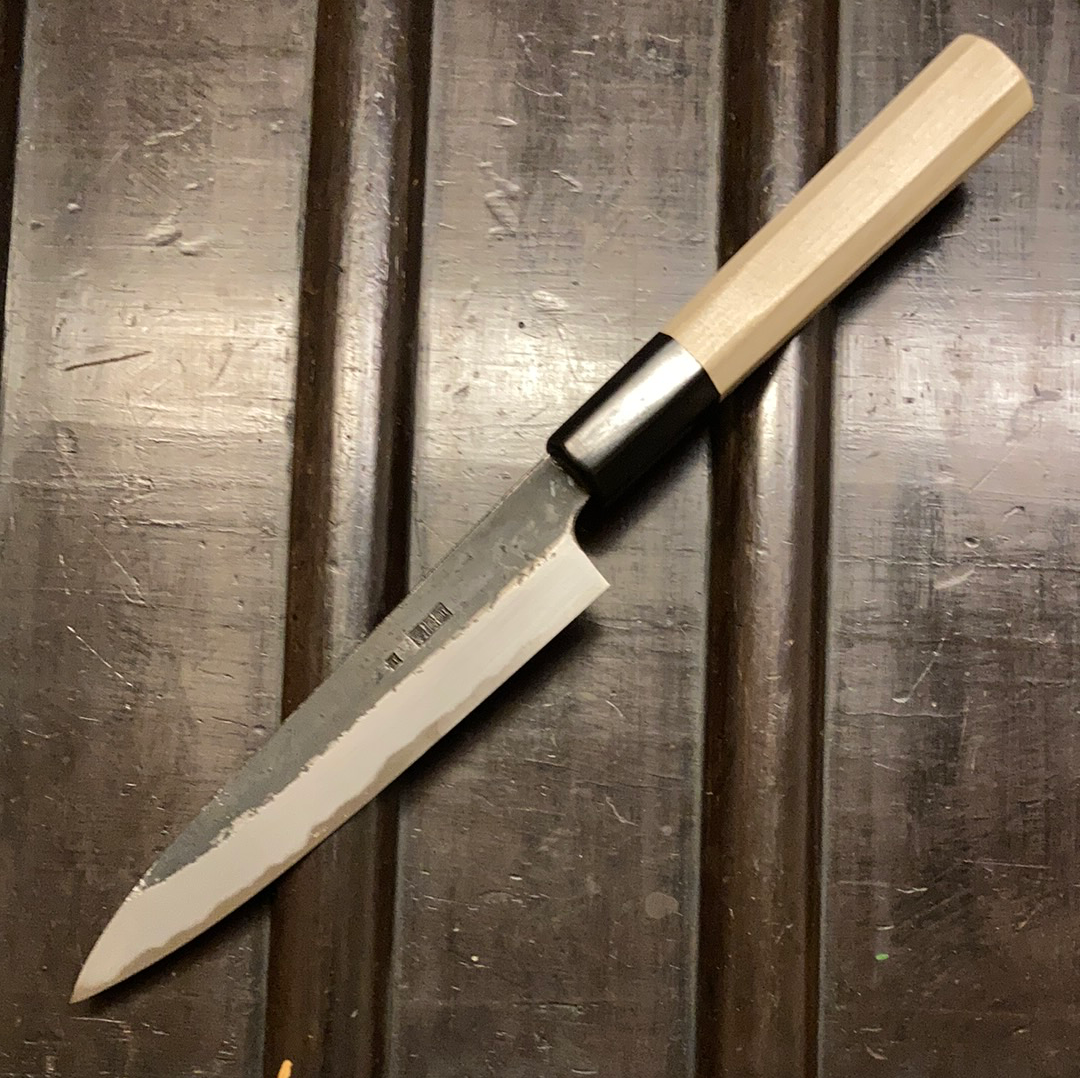 Sakai Kikumori Kikuzuki Kuro 150mm Petty Shirogami 2