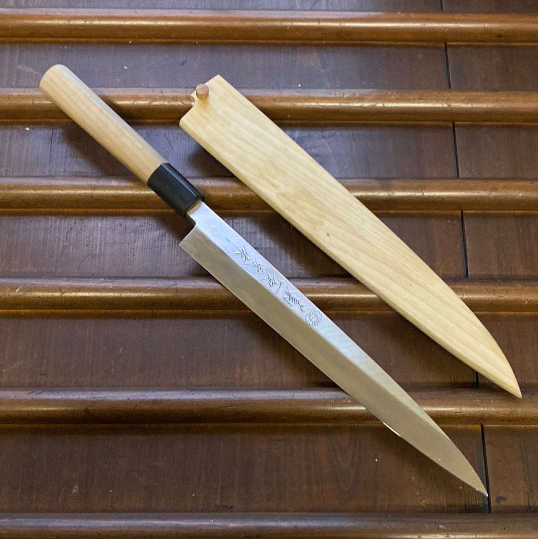 Kikuichi 240mm Yanagi Hon Tan Ren Shirogami 2 W Saya