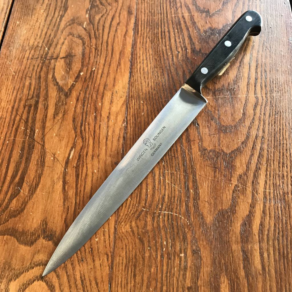 Anton Wingen Jr New Old Stock  8.5" Carbon Steel Slicer Solingen 1960s