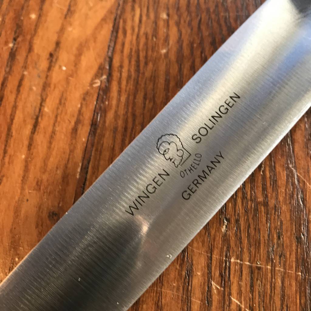 Anton Wingen Jr New Old Stock  8.5" Carbon Steel Slicer Solingen 1960s