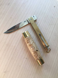 Lagarde Tonneau Barrel Knife Birch & Brass Handle