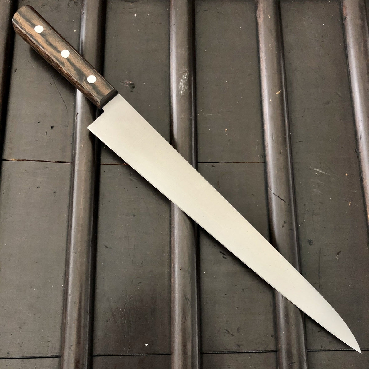Masakane New Old Stock 300mm Sujihiki SK Carbon Steel Pakka Unmarked (No Bolster)