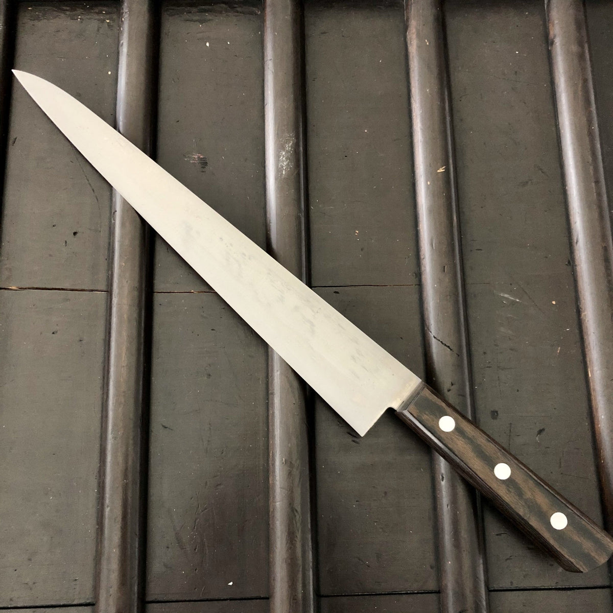 Masakane New Old Stock 300mm Sujihiki SK Carbon Steel Pakka Unmarked (No Bolster)