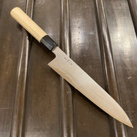 Takada no Hamono 210mm Gyuto Iron Clad Shirogami 2 Suiboku Finish Octagonal Ho & Horn Handle