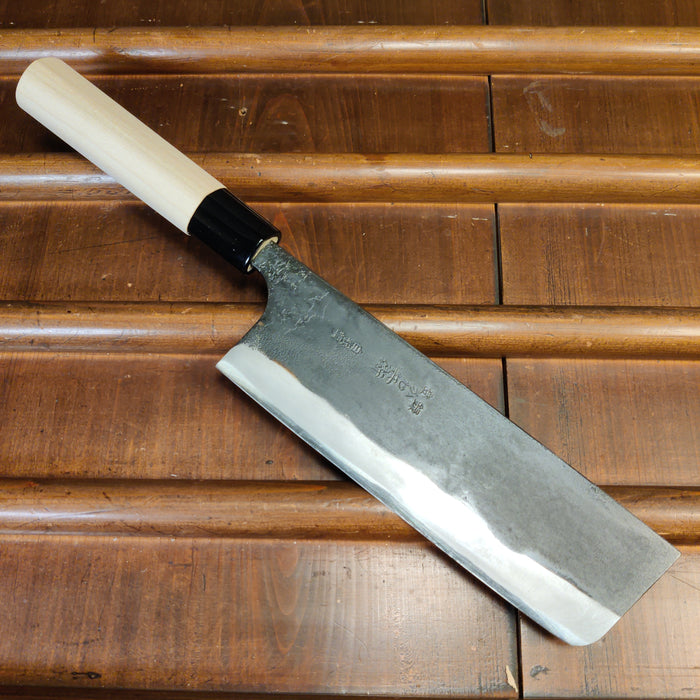 Kaji-bei 165mm Nakiri Iron Clad Shirogami 2 Kurouchi