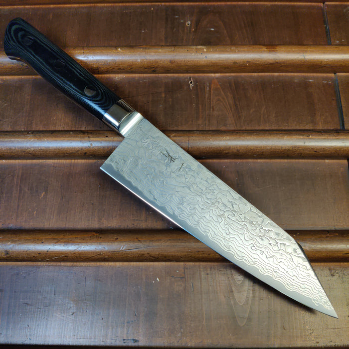 Hitohira FJ 180mm Bunka SG2 Damascus White Linen Micarta Handle