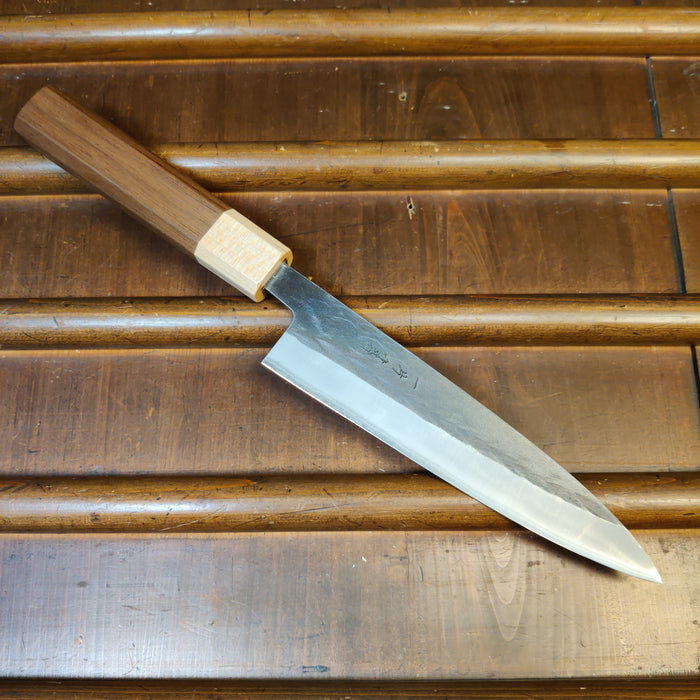 Hitohira TD 165mm Gyuto Stainless Clad Aogami 2 Kurouchi Walnut Handle