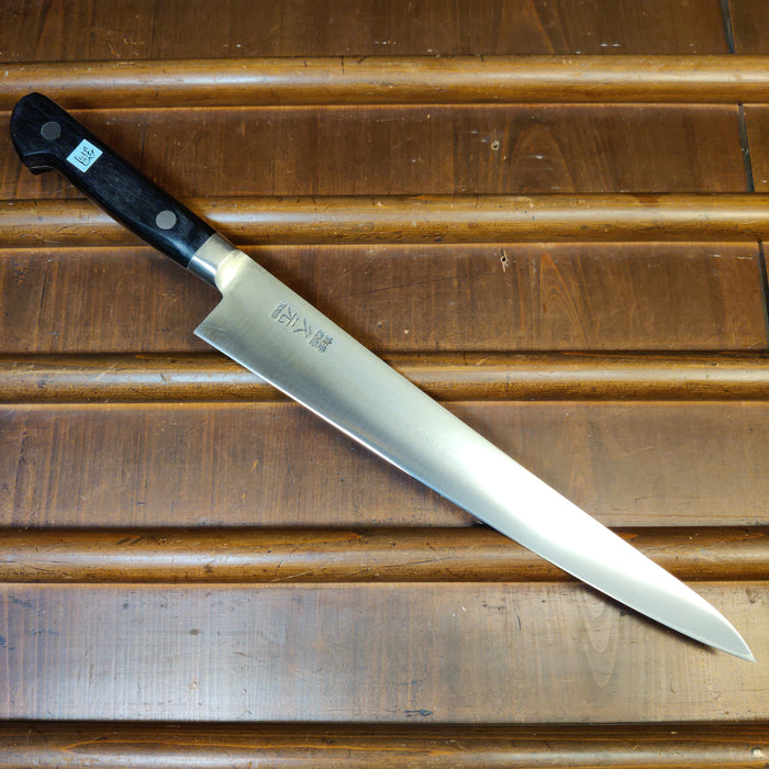 Morihei Hisamoto Hagane 240mm Sujihiki Carbon Steel Pakka Handle