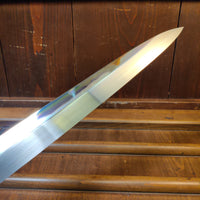 Hitohira Togashi 330mm Yanagi Shirogami 1 Mizu Honyaki Taihei Ebony with Saya