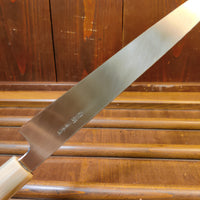 Hitohira Togashi 330mm Yanagi Shirogami 1 Mizu Honyaki Taihei Ebony with Saya