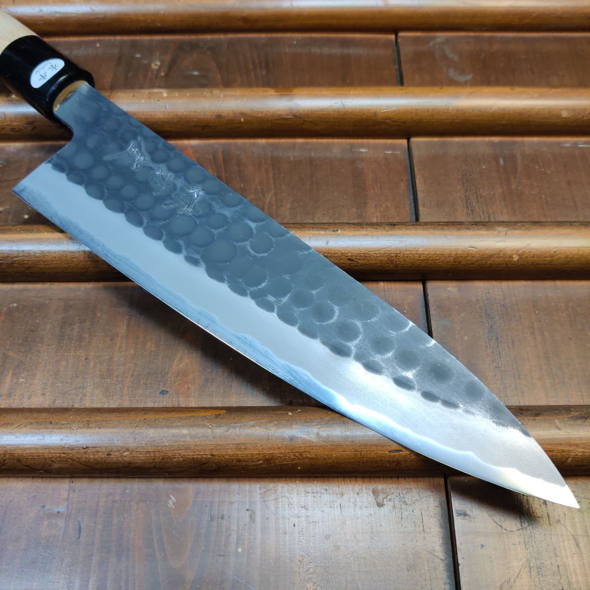 Hitohira Ajikataya 210mm Gyuto Iron Clad Shirogami 2 Tsuchime Ho Wood
