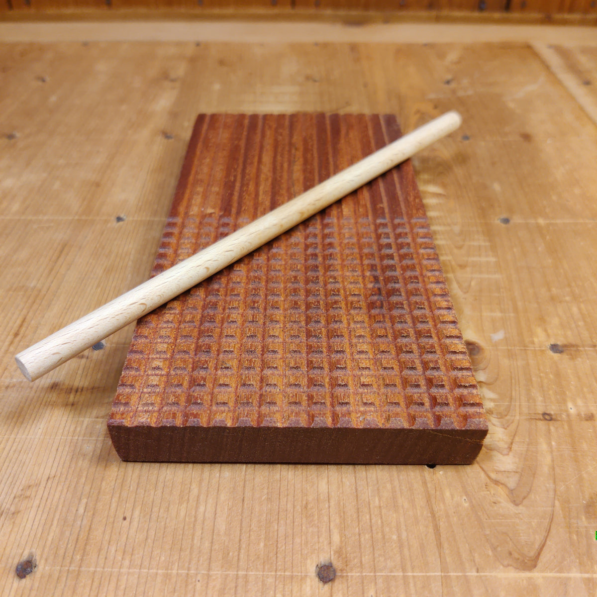 Large Hand-carved Cavarola/Gnocchi Pasta Making Board with Dowel