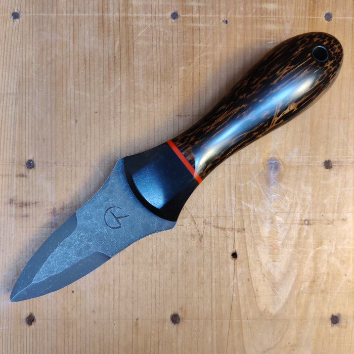 Alma Knife Co. Carolina Shucker - Black Palm | Gabon Ebony | Red G10 Liners